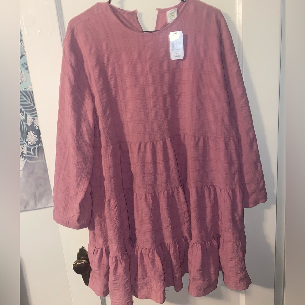 Ruffled Pink long sleeve dress